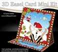 3D Easel Card Mini Kit - Christmas oOops Snowball Sam is Skiing!