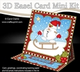3D Easel Card Mini Kit - Christmas Snowball Sam is Sledging