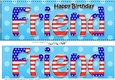 Large DL Happy Birthday FRIEND 3D decoupage USA Stars & Stripes