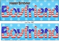 Large DL Happy Birthday BOYFRIEND 3D decoupage USA Stars & Stripes