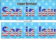 Large DL Happy Birthday SON IN LAW 3D decoupage USA Stars & Stripes