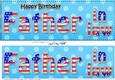 Large DL Happy Birthday FATHER IN LAW 3D decoupage USA Stars & Stripes