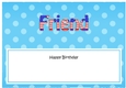Large DL Happy Birthday FRIEND insert USA Stars & Stripes