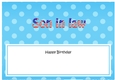 Large DL Happy Birthday SON IN LAW insert USA Stars & Stripes