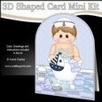 3D Shaped Card Kit - Bathtub Buddies - Cute Toddler Boy
