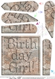 Birthday Girl Set in Stone Fan Pyramage Topper