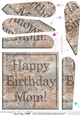 Happy Birthday Mom Set in Stone Fan Pyramage Topper