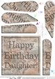 Happy Birthday Daughter Set in Stone Fan Pyramage Topper