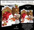 3D Shaped No-Hole Fold Back Christmas Card Mini Kit - Snowman Oli is having a Snowball Fight