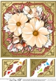 8 x 8  Pretty Flowers on Gold Frame Scalloped Corner Topper