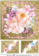 8 x 8  Pretty Flowers on Gold Frame Scalloped Corner Topper