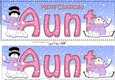 Large DL Merry Christmas AUNT 3D decoupage with Snowman Rio