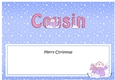 Large DL Merry Christmas COUSIN insert with Snowman Rio