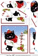 Christmas Cat is at the North Pole Fan Pyramage Topper