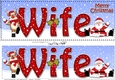 Large DL Merry Christmas WIFE with Santa & Rudolph 3D decoupage 