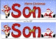 Large DL Merry Christmas SON with Santa & Rudolph 3D decoupage 