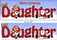 Large DL Merry Christmas DAUGHTER with Santa & Rudolph 3D decoupage 