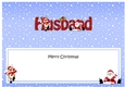 Large DL Merry Christmas HUSBAND with Santa & Rudolph insert