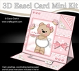 3D Easel Card Mini Kit - Pretty in Pink - Livvy Bear has Cupcakes