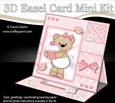 3D Easel Card Mini Kit - Pretty in Pink - Livvy Bear has a Cupcake
