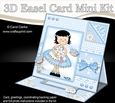 3D Easel Card Mini Kit - Pretty in Blue - Cute Girlz