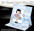 3D Easel Card Mini Kit - Pretty in Blue - Cute Girlz