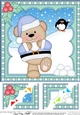 Christmas 8 x 8 Scalloped Corner Topper - Livvy Bear is Snowballing