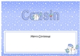 Large DL Merry Christmas COUSIN insert with Snowball Sam