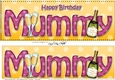 Large DL Happy Birthday MUMMY 3D decoupage with Champagne