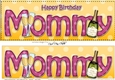 Large DL Happy Birthday MOMMY 3D decoupage with Champagne