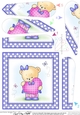 Cute Hunney Bear Rosie has a Love Heart - Fan Pyramage Topper