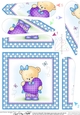 Cute Hunney Bear Rosie has a Love Heart - Fan Pyramage Topper