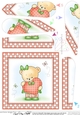 Cute Hunney Bear Rosie has a Love Heart - Fan Pyramage Topper