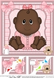 8 x 8 Cute Ethnic New Baby Girl Scalloped Corner Topper