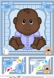 8 x 8 Cute Ethnic New Baby Girl Scalloped Corner Topper