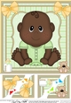 8 x 8 Cute Ethnic New Baby Girl Scalloped Corner Topper