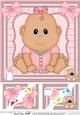 8 x 8 Cute Ethnic New Baby Girl Scalloped Corner Topper