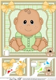 8 x 8 Cute Ethnic New Baby Girl Scalloped Corner Topper