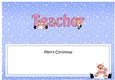Large DL Merry Christmas TEACHER insert with Rudolph