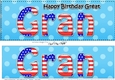 Large DL Happy Birthday GREAT GRAN 3D decoupage USA Stars & Stripes