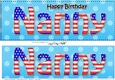 Large DL Happy Birthday NANNY 3D decoupage USA Stars & Stripes