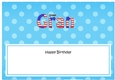 Large DL Happy Birthday GREAT GRAN insert USA Stars & Stripes