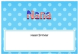 Large DL Happy Birthday NANA insert USA Stars & Stripes