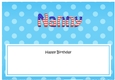 Large DL Happy Birthday NANNY insert USA Stars & Stripes