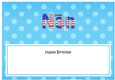 Large DL Happy Birthday GREAT NAN insert USA Stars & Stripes