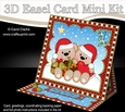 3D Easel Card Mini Kit - Christmas Livvy Bear is in Love