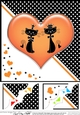 8 x 8 Kool Kats Purrfect Love Scalloped corner Topper