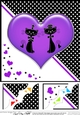 8 x 8 Kool Kats Purrfect Love Scalloped corner Topper