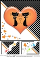 8 x 8 Kool Kats Purrfect Love Scalloped corner Topper