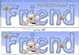 Large DL Merry Christmas FRIEND 3D decoupage with Livvy Bear